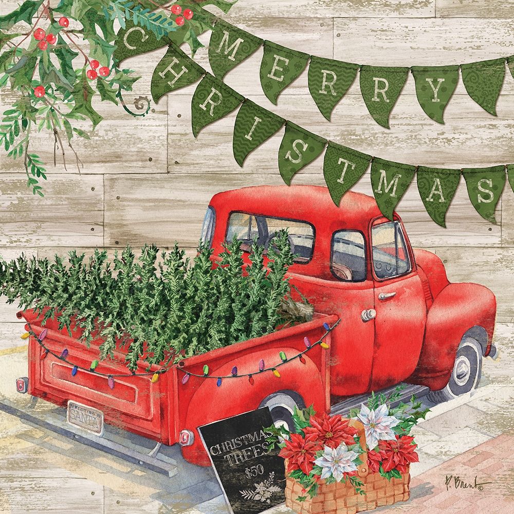 Farmhouse Pick-Up Holiday art print by Paul Brent for $57.95 CAD