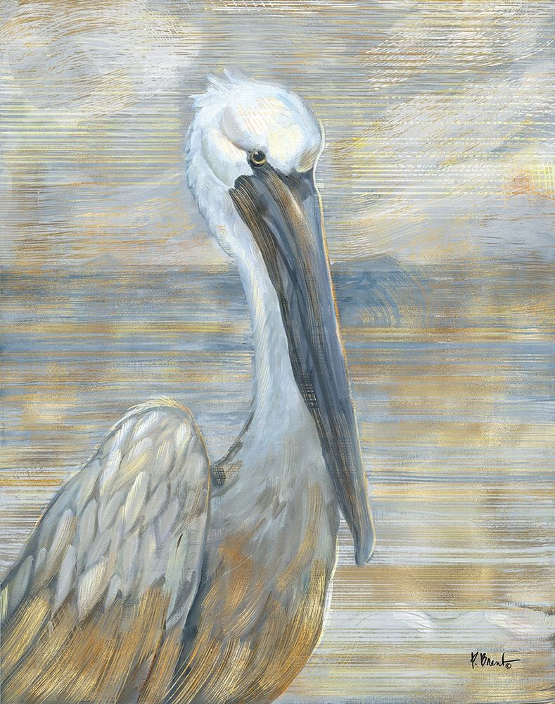 Golden Salty Pelican art print by Paul Brent for $57.95 CAD