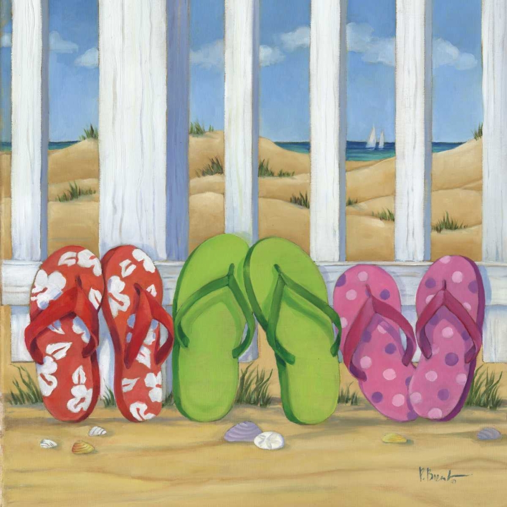 Flip Flop Beach I art print by Paul Brent for $57.95 CAD