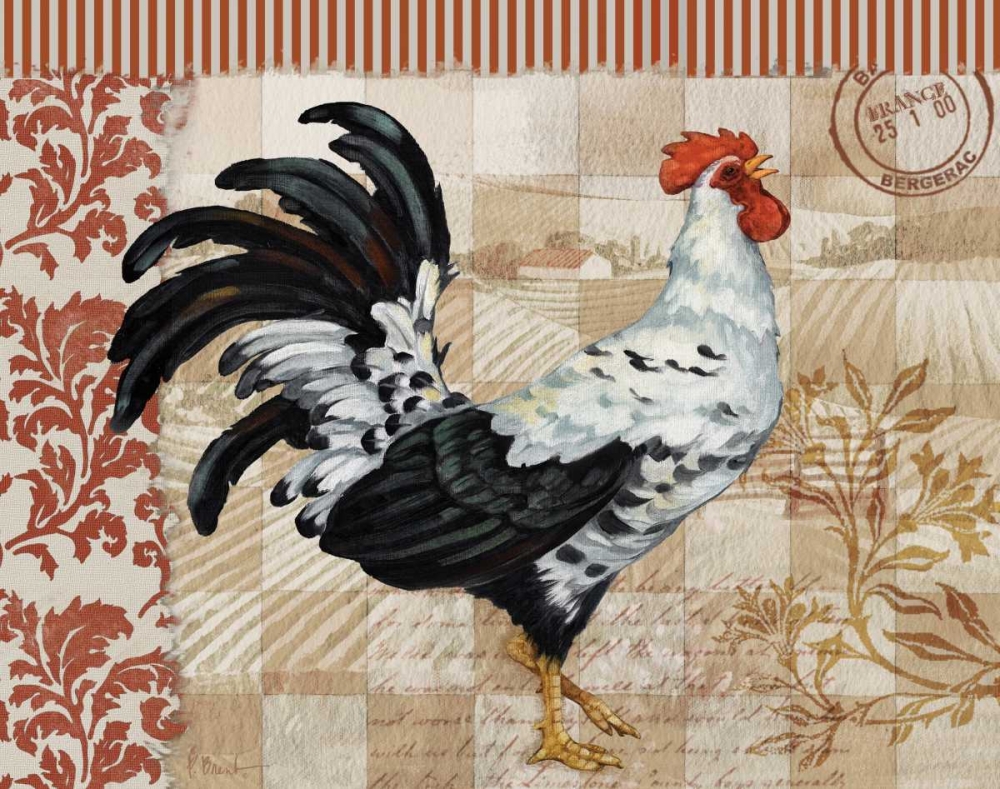 Bergerac Rooster Red I art print by Paul Brent for $57.95 CAD