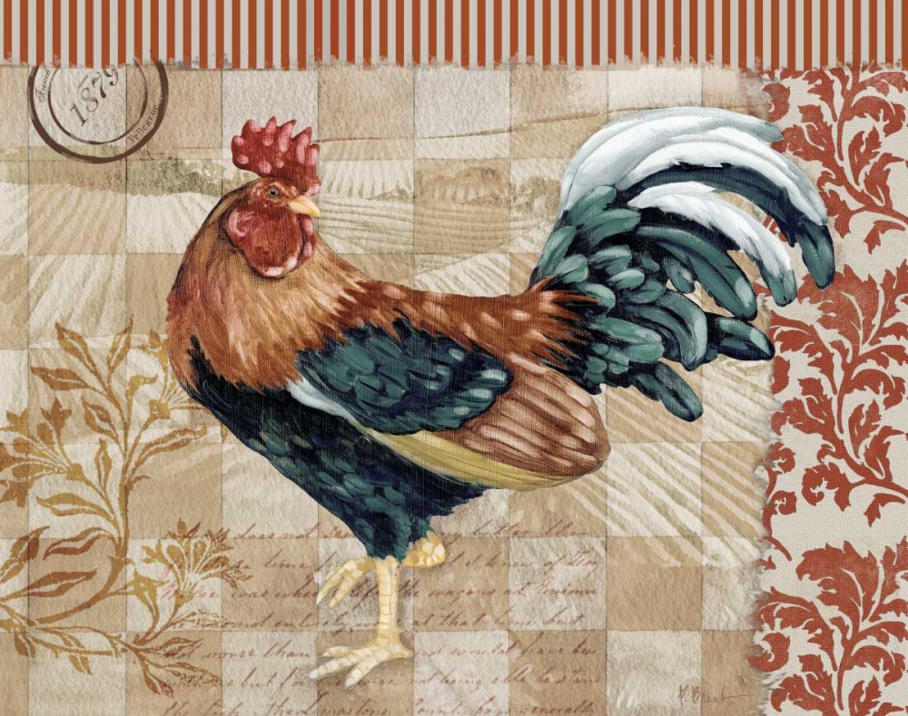 Bergerac Rooster Red II art print by Paul Brent for $57.95 CAD
