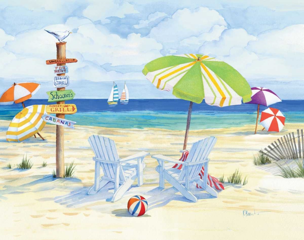 Beachside Chairs art print by Paul Brent for $57.95 CAD