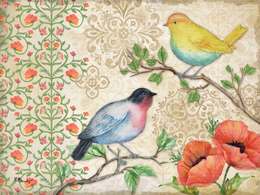 Blossoming Birds I art print by Paul Brent for $57.95 CAD