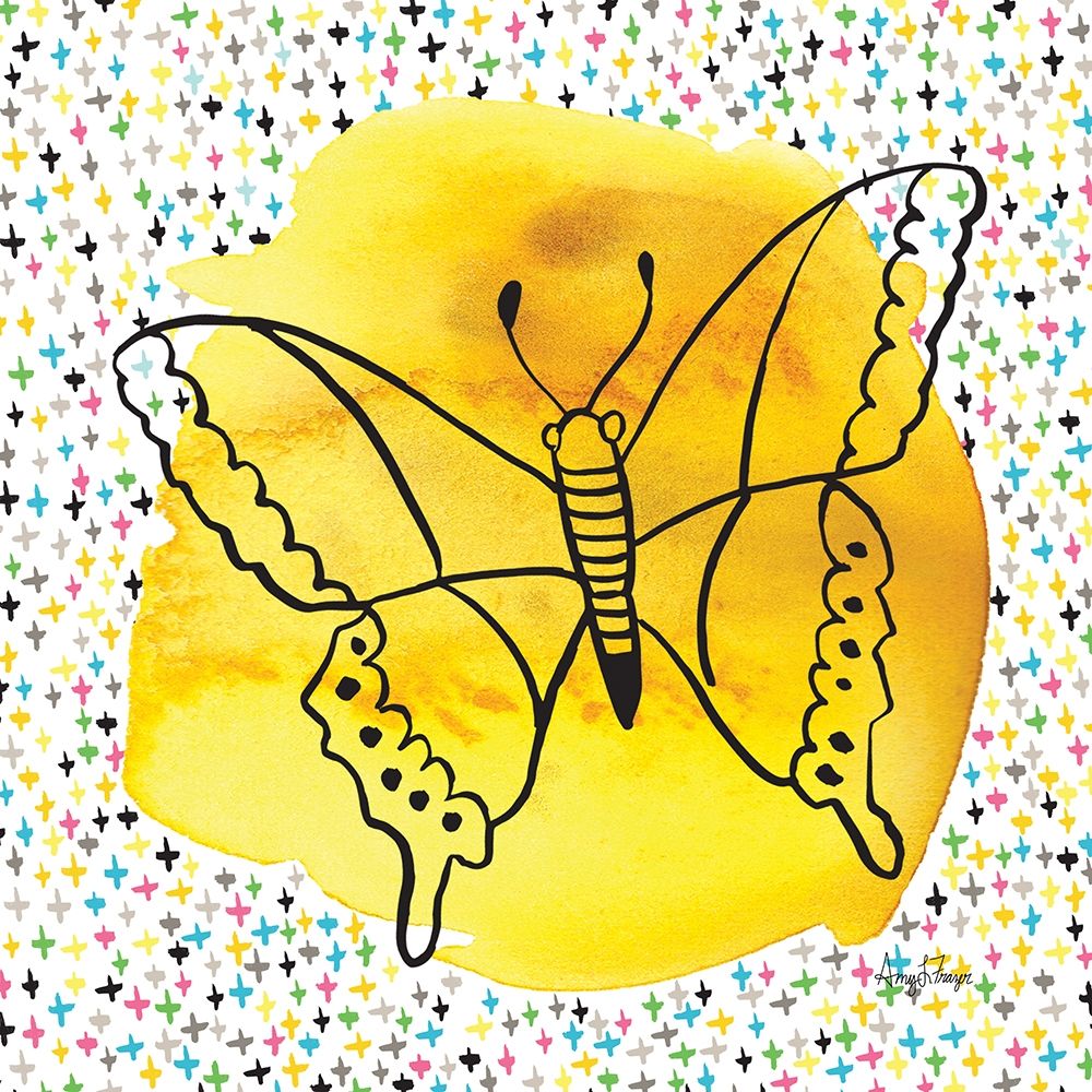 Butterflies Yellow art print by Amy Frazer for $57.95 CAD