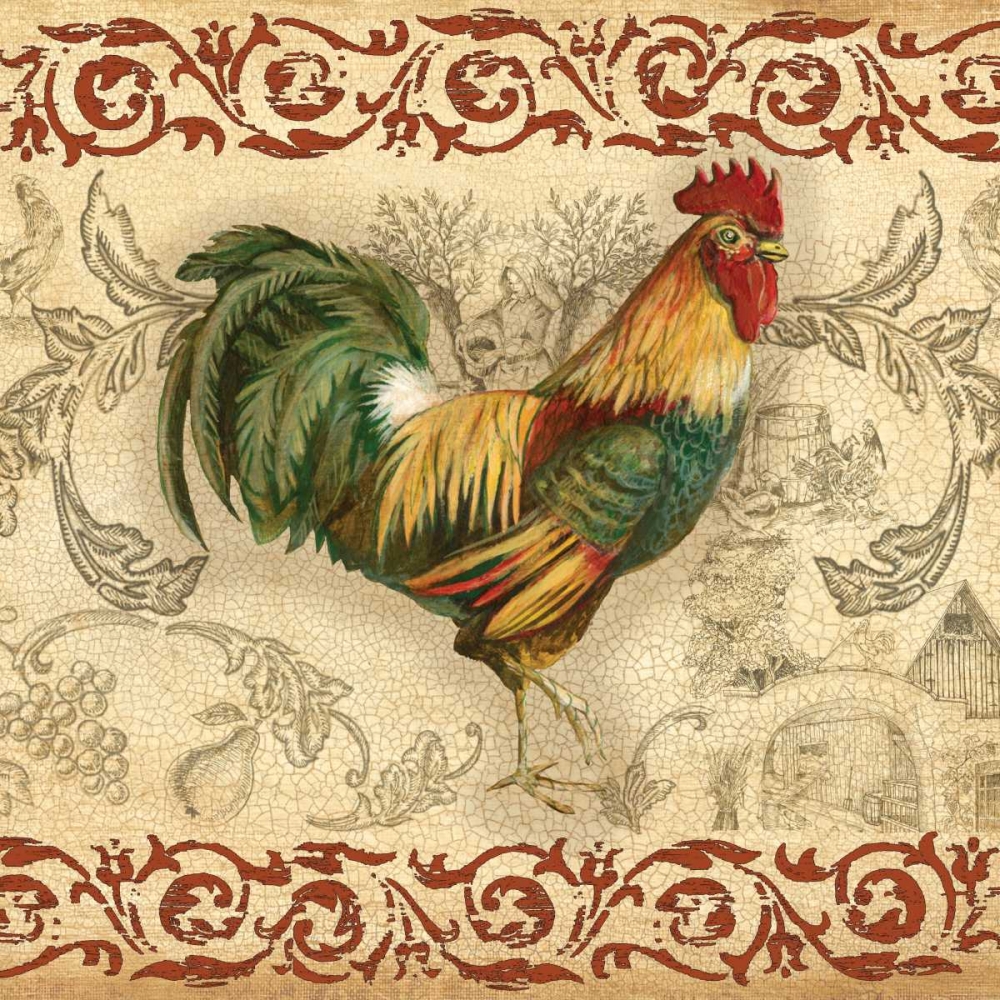 Toile Rooster II art print by Gregory Gorham for $57.95 CAD