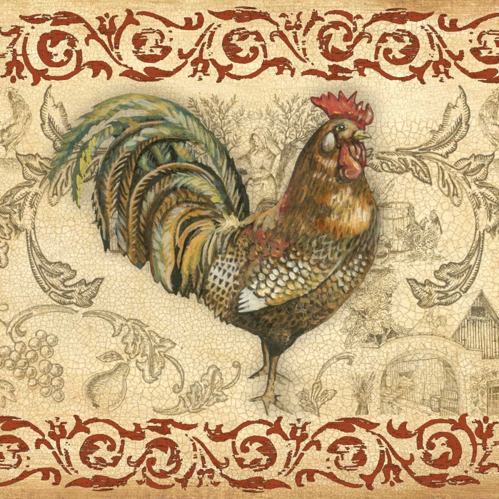 Toile Rooster III art print by Gregory Gorham for $57.95 CAD