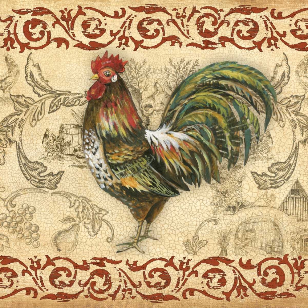 Toile Rooster IV art print by Gregory Gorham for $57.95 CAD