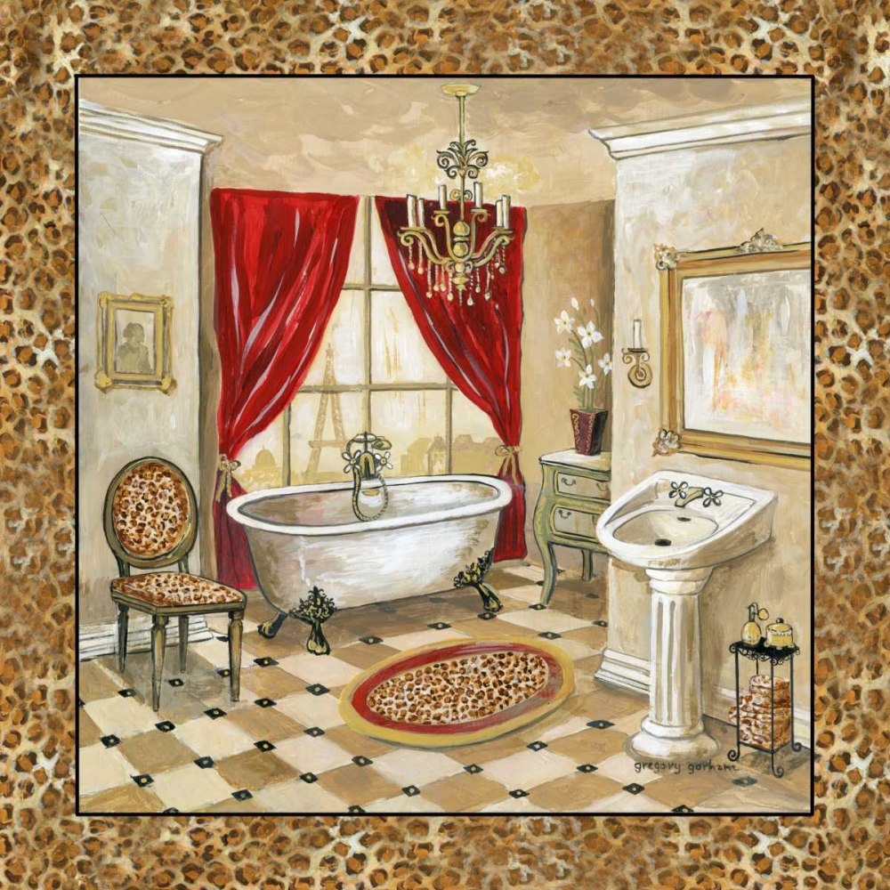 Leopard Parisian Bath II art print by Gregory Gorham for $57.95 CAD