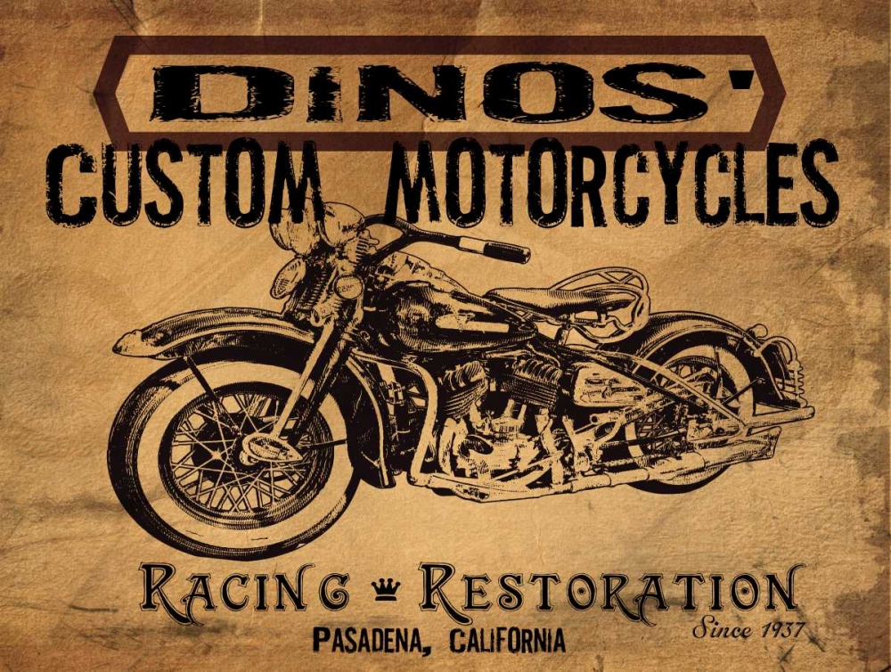 Dinos Motorcycles art print by Jason Giacopelli for $57.95 CAD