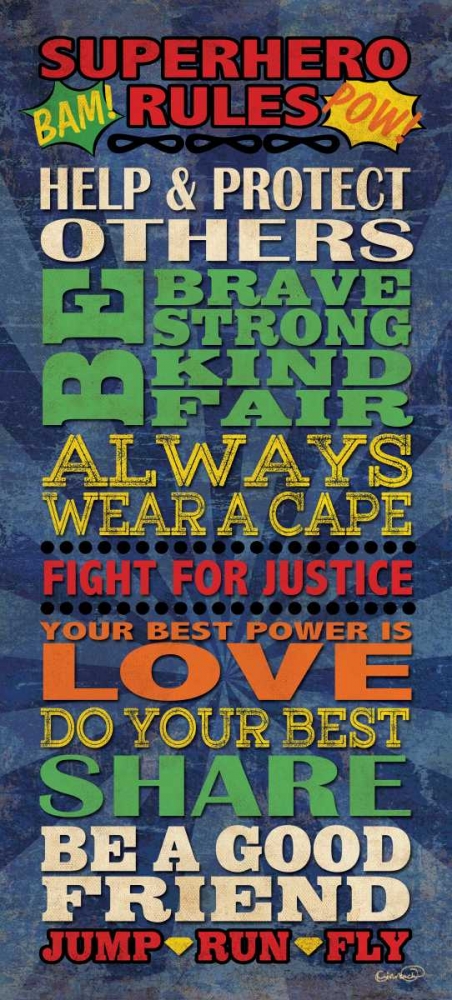 Superhero Rules Panel art print by N Harbick for $57.95 CAD