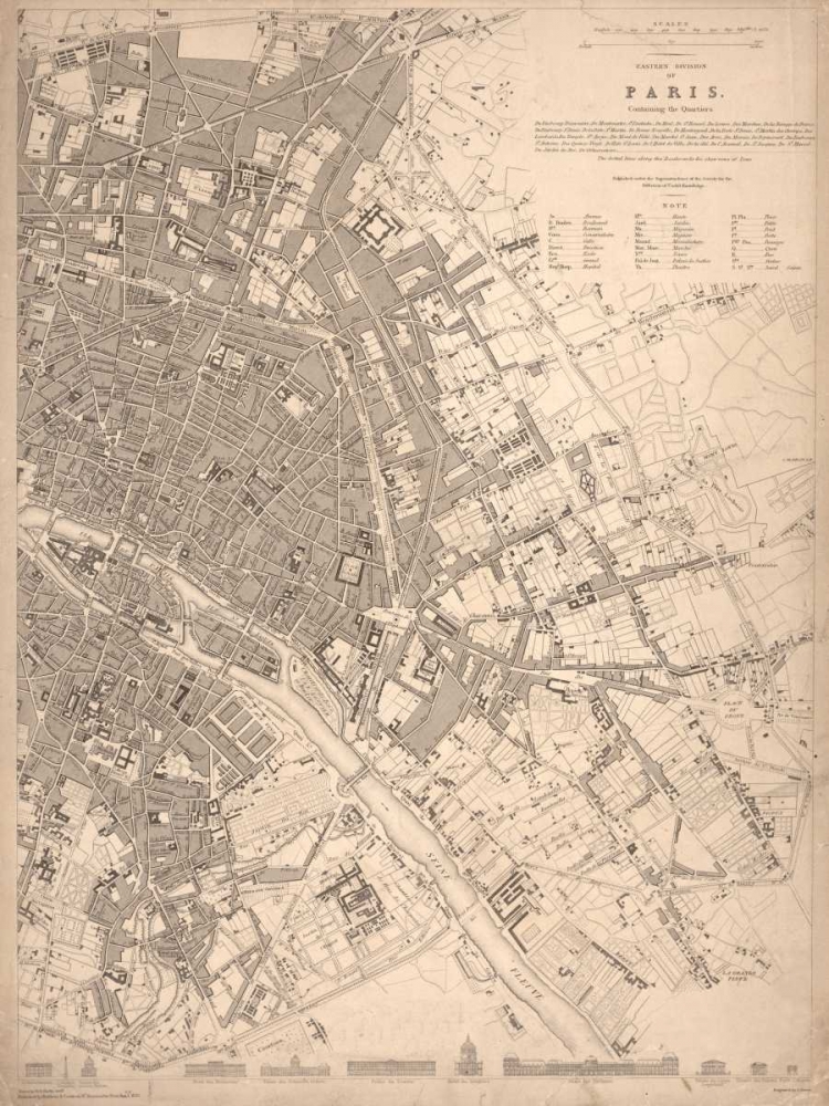 1833 Paris Map art print by N Harbick for $57.95 CAD