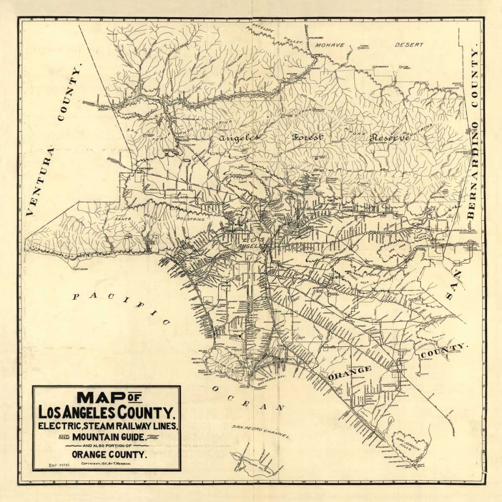 1912 LA Railway Map art print by N Harbick for $57.95 CAD