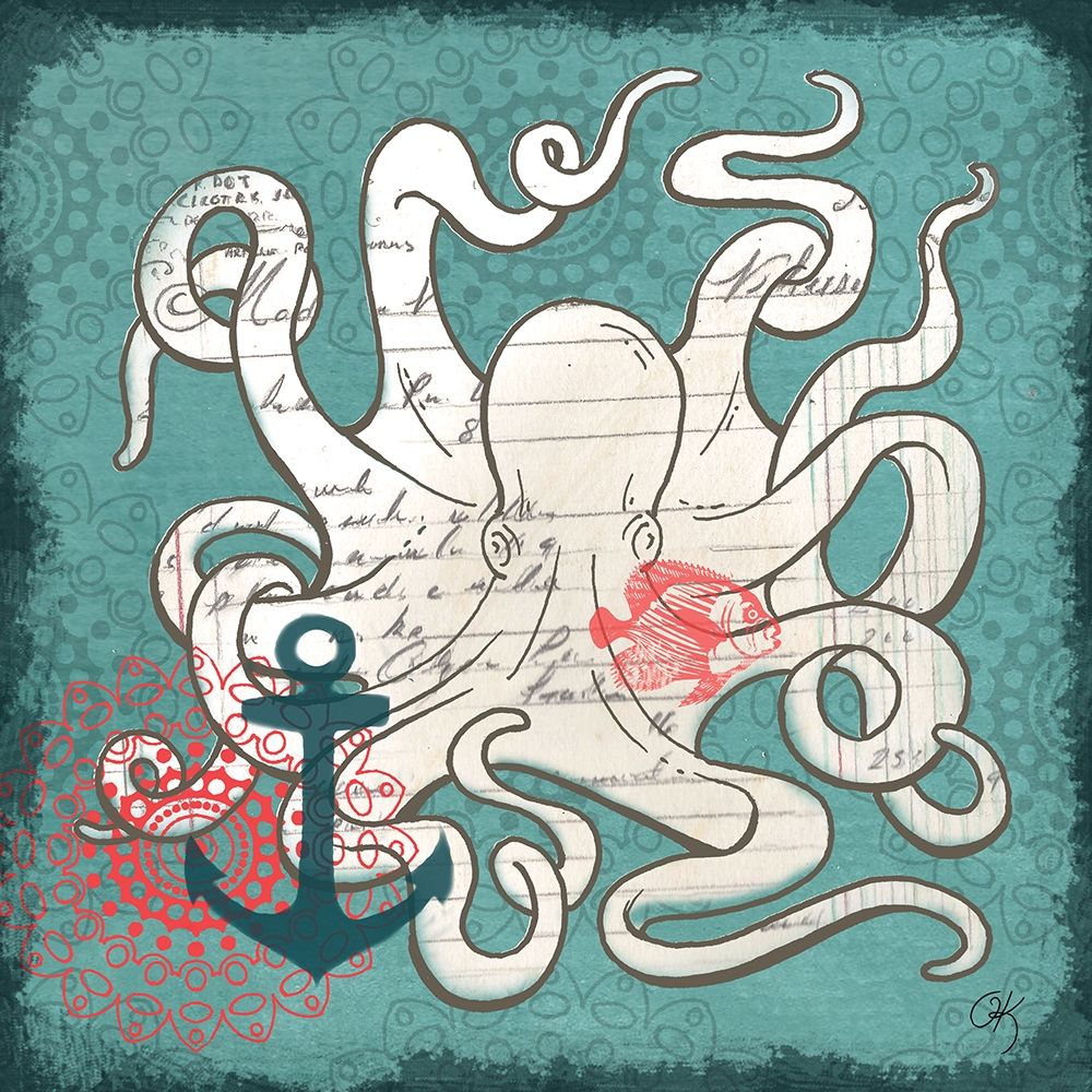Nautical Octopus art print by Onna K for $57.95 CAD
