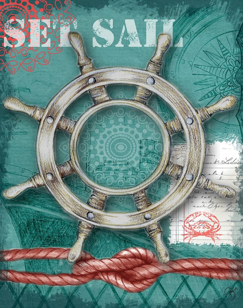 Nautical Wheel art print by Onna K for $57.95 CAD