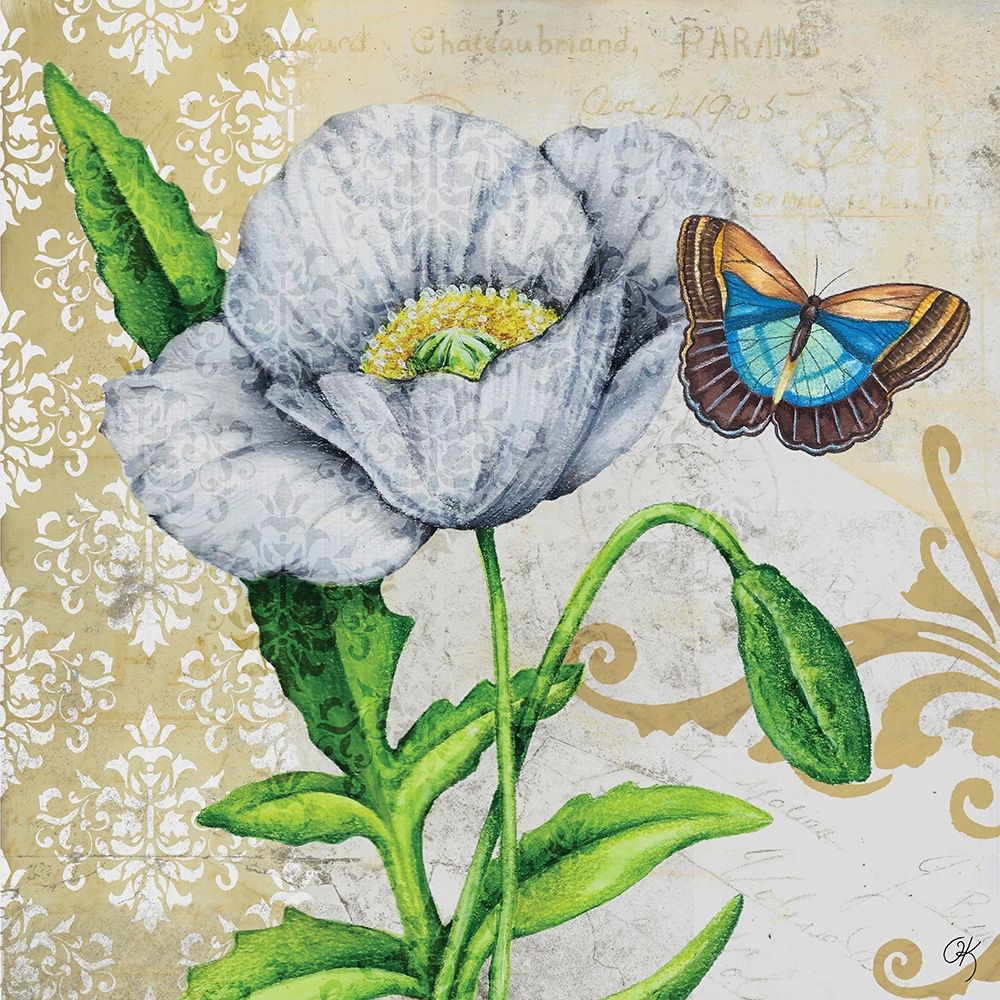 Poppy and Butterfly art print by Onna K for $57.95 CAD