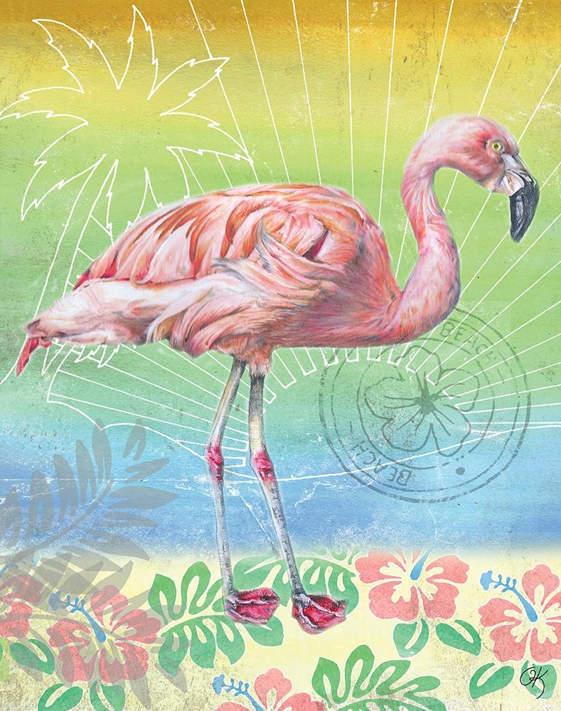 Summer Splash Flamingo art print by Onna K for $57.95 CAD