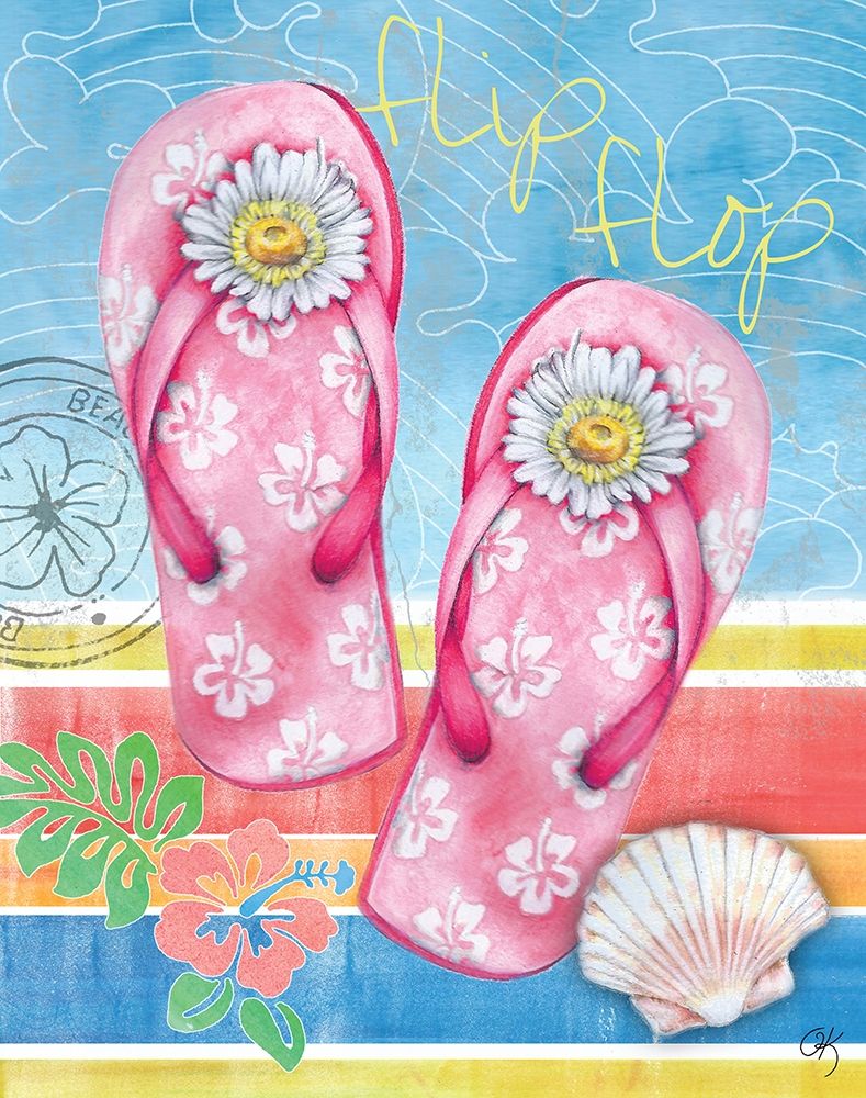 Summer Splash Flip Flops art print by Onna K for $57.95 CAD