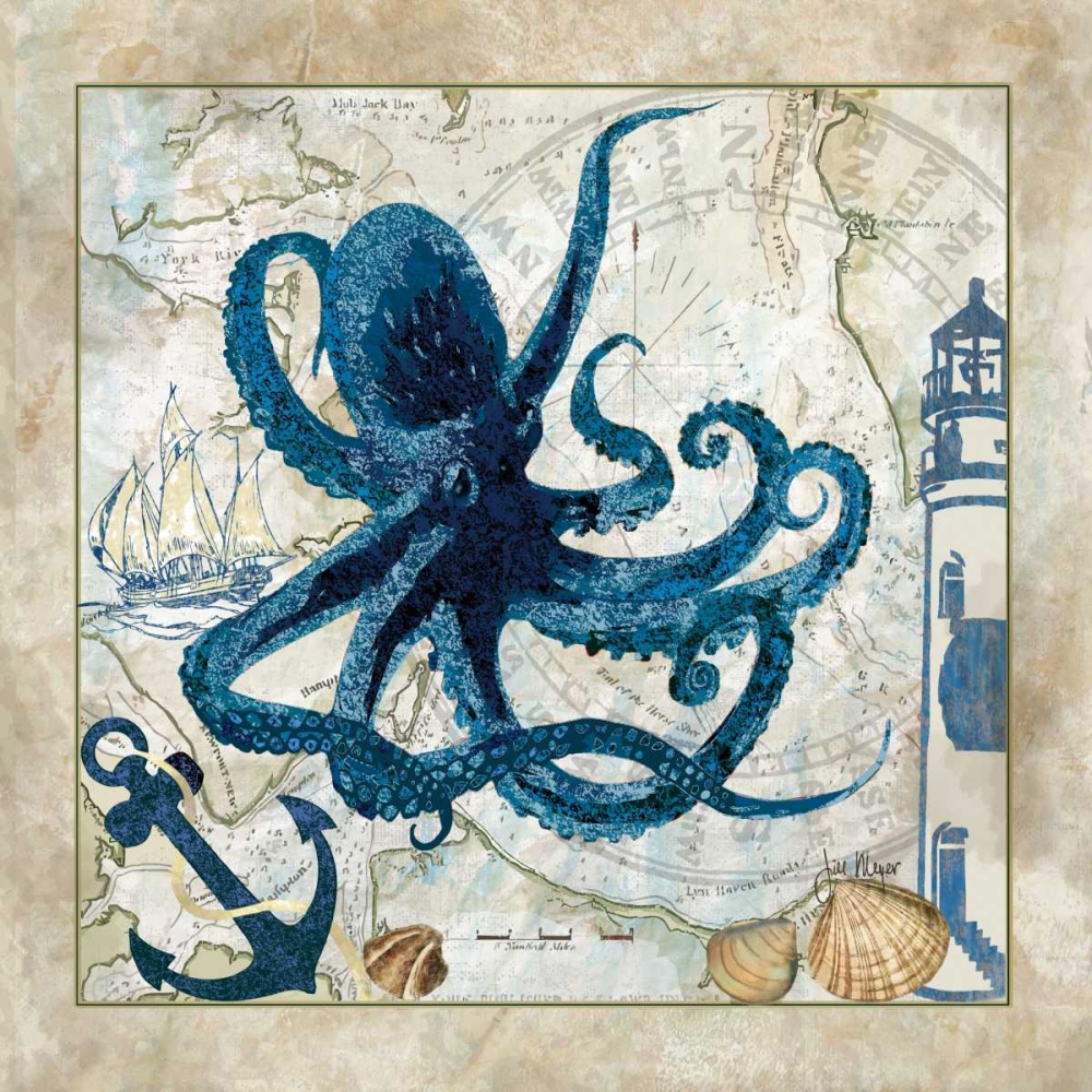 Nautical Octopus art print by Jill Meyer for $57.95 CAD
