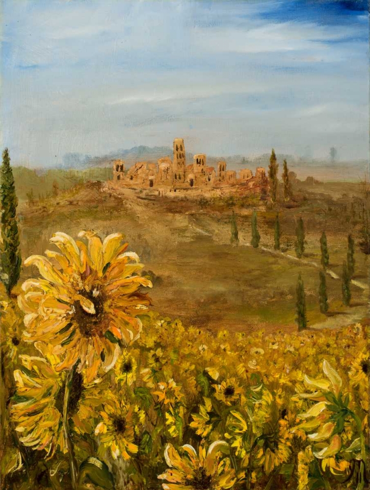 Tuscan Sunflowers I art print by Jodi Monahan for $57.95 CAD