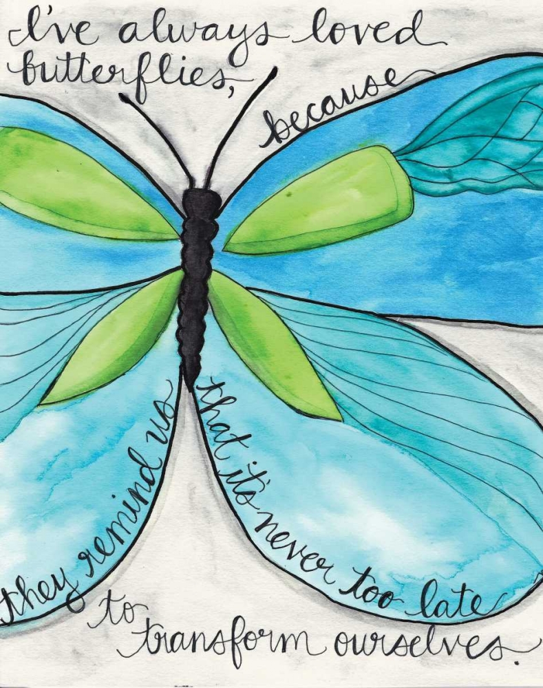 Turquoise Butterfly art print by Monica Martin for $57.95 CAD