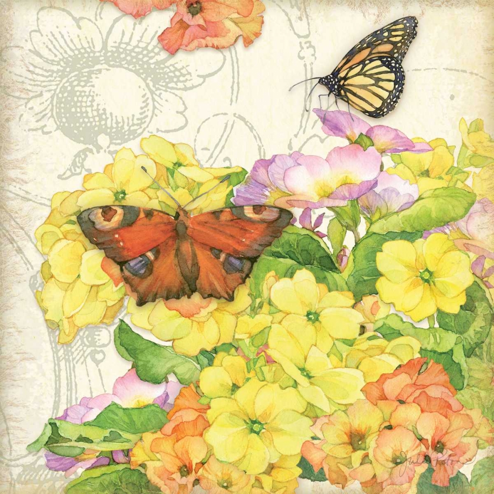 Primrose and Butterflies art print by Julie Paton for $57.95 CAD