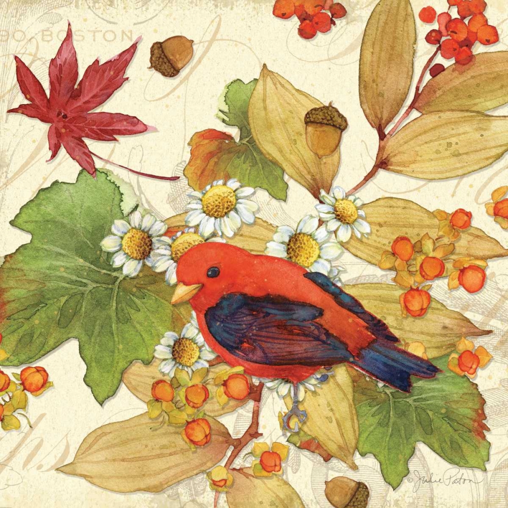 Flora and Tanager II art print by Julie Paton for $57.95 CAD