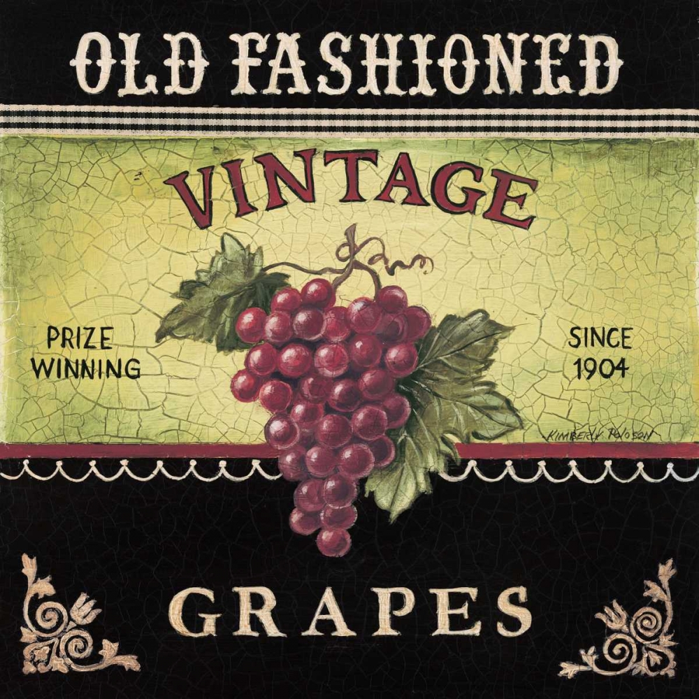 Vintage Grapes art print by Kimberly Poloson for $57.95 CAD