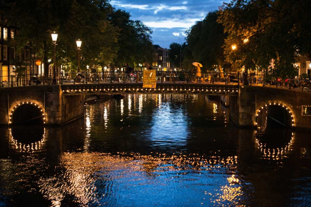 Amsterdam Canal at Night I art print by Erin Berzel for $57.95 CAD