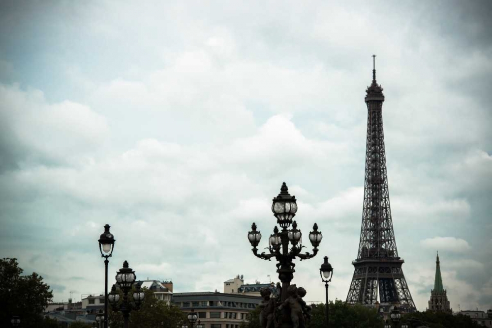 Lampposts and The Eiffel Tower art print by Erin Berzel for $57.95 CAD
