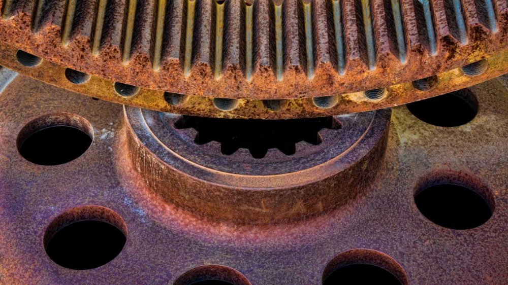 Rusty Gears I art print by Kathy Mahan for $57.95 CAD