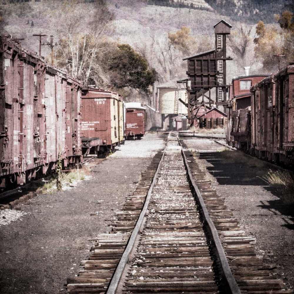 Vintage Train Yard III art print by Kathy Mahan for $57.95 CAD