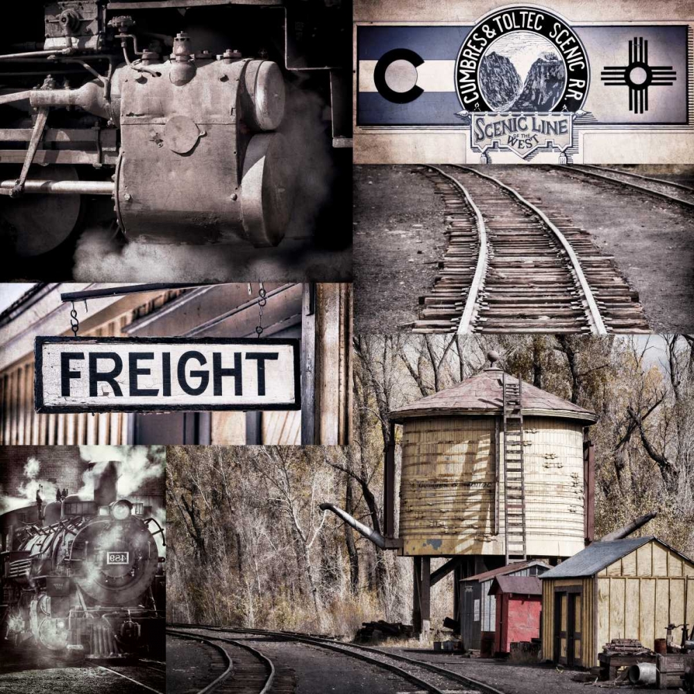 Historic Train Collage I art print by Kathy Mahan for $57.95 CAD