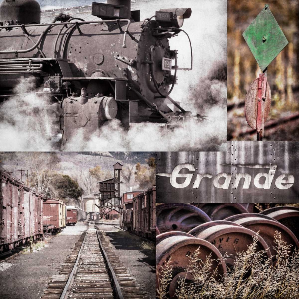 Historic Train Collage II art print by Kathy Mahan for $57.95 CAD