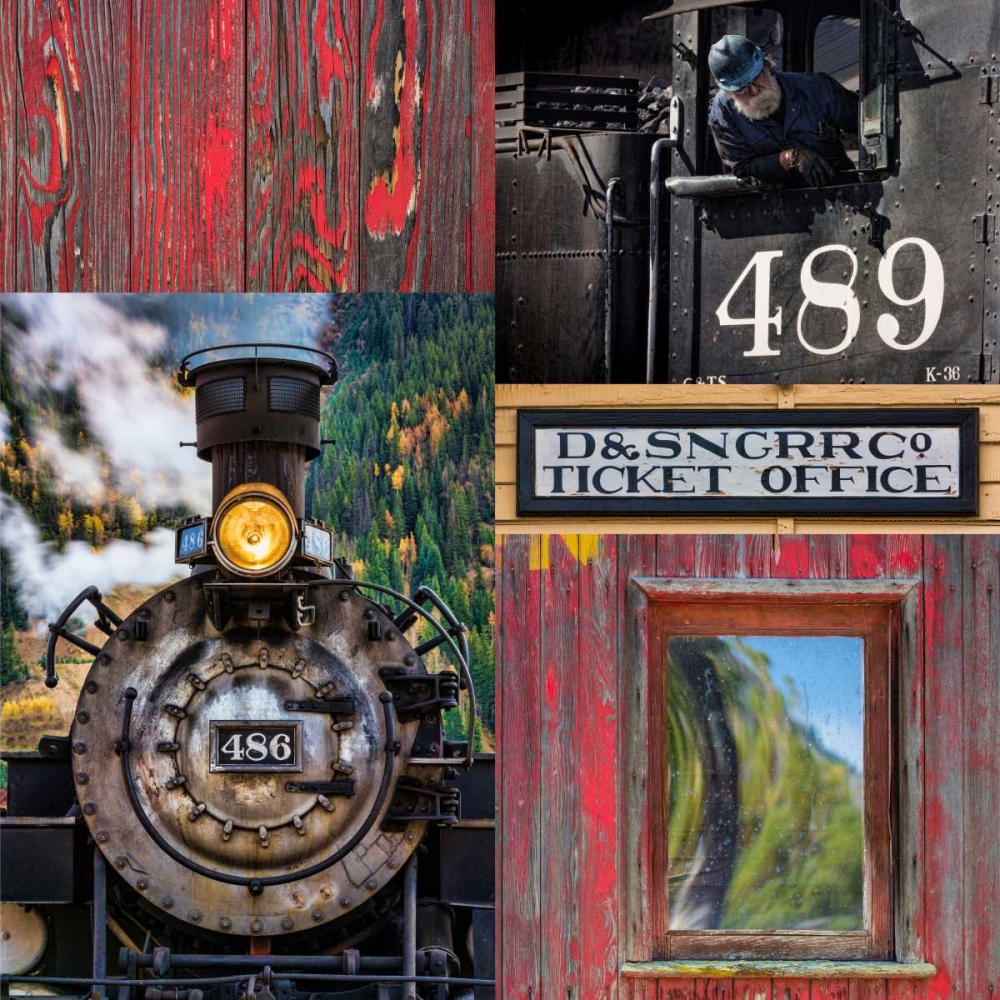 Historic Train Collage IV art print by Kathy Mahan for $57.95 CAD