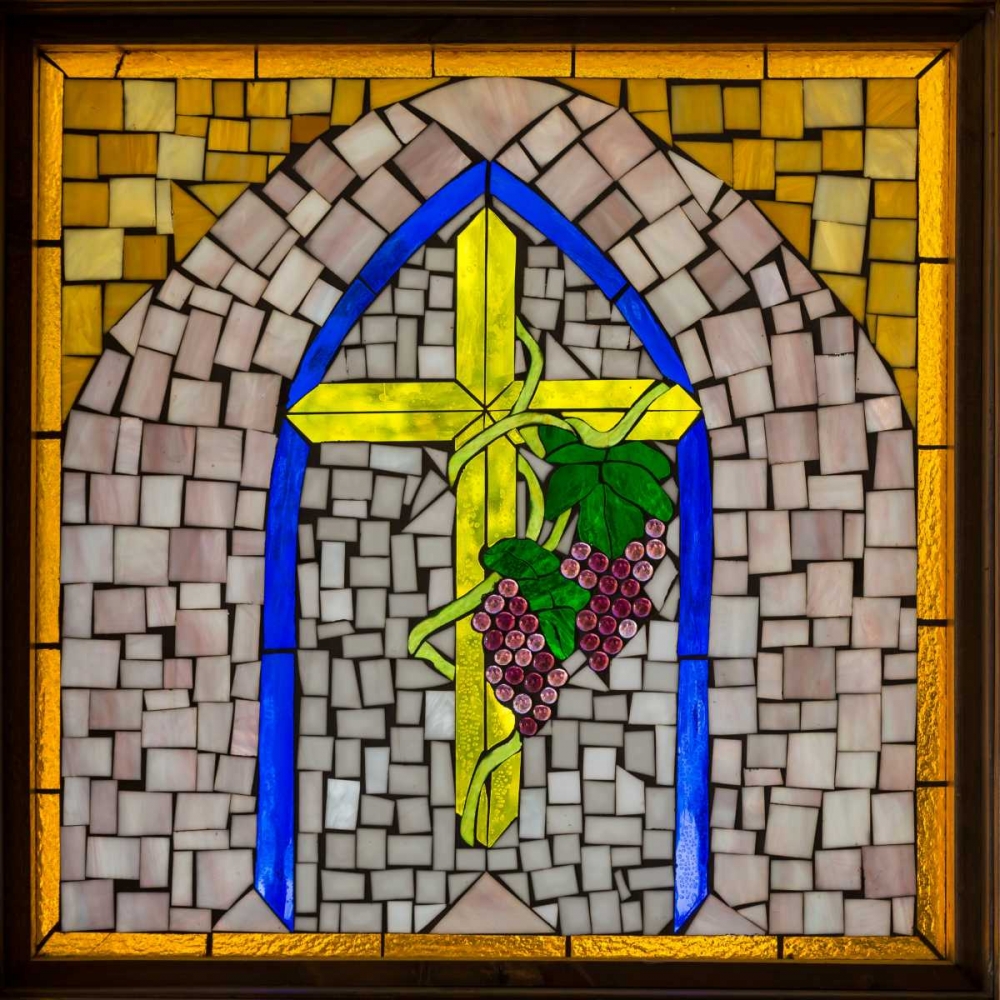 Stained Glass Cross I art print by Kathy Mahan for $57.95 CAD