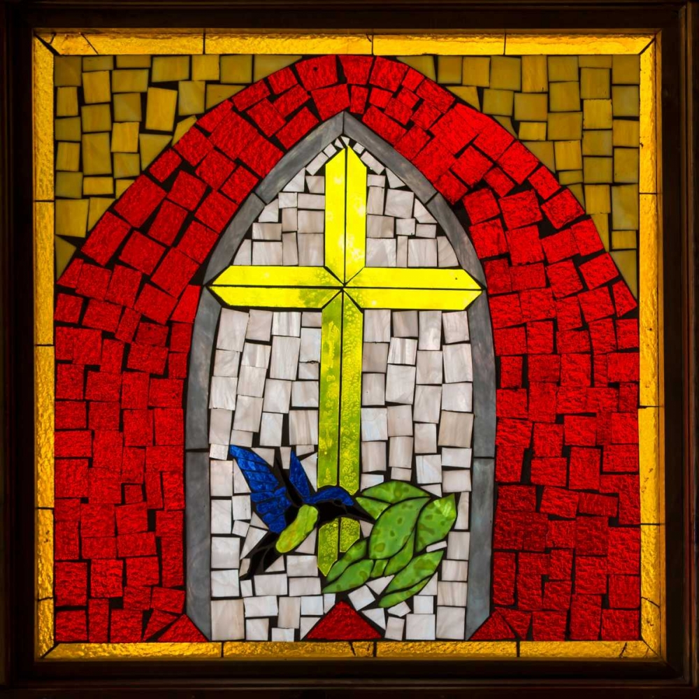 Stained Glass Cross II art print by Kathy Mahan for $57.95 CAD
