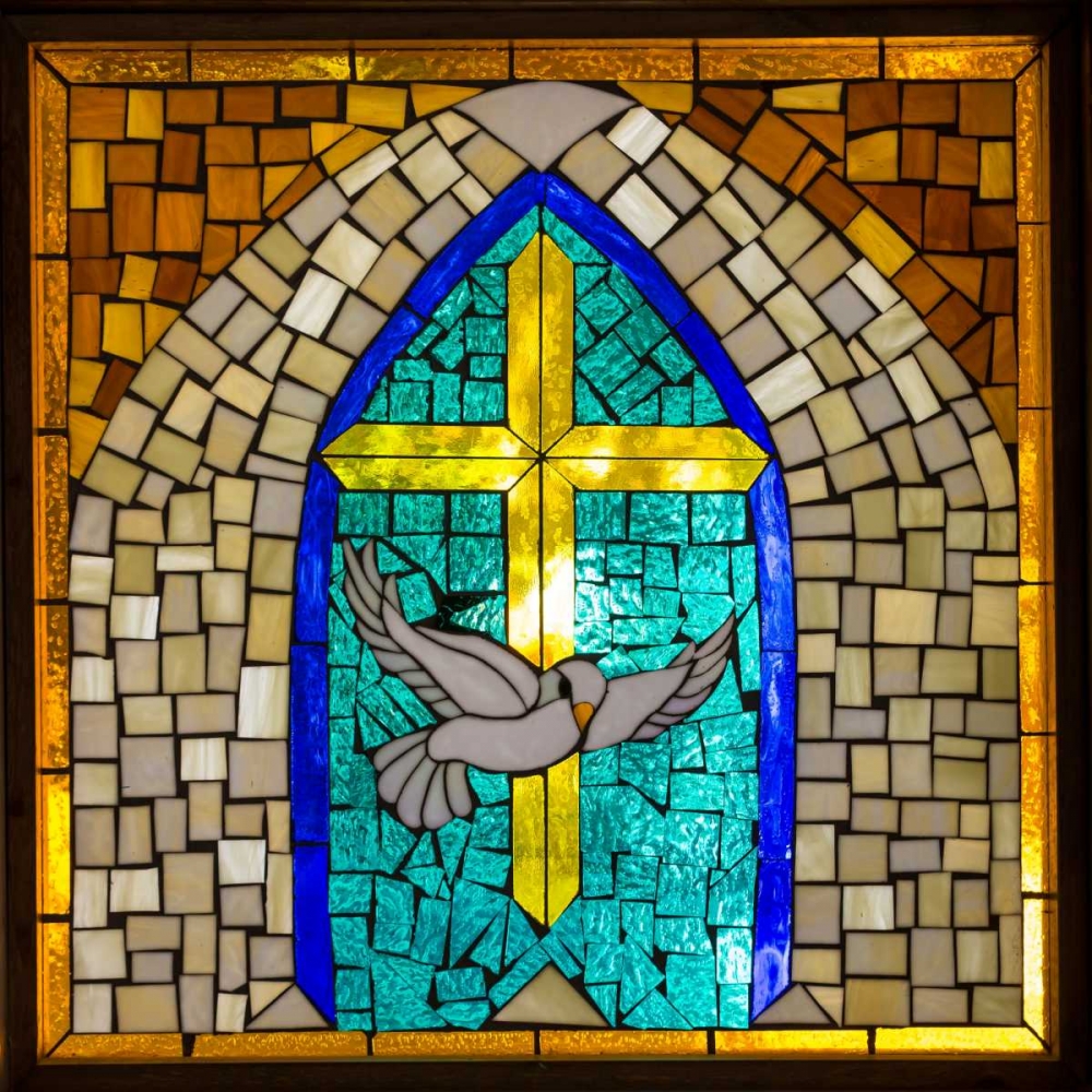Stained Glass Cross V art print by Kathy Mahan for $57.95 CAD