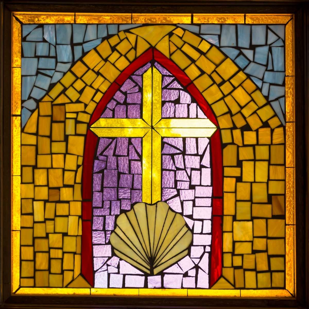 Stained Glass Cross VI art print by Kathy Mahan for $57.95 CAD