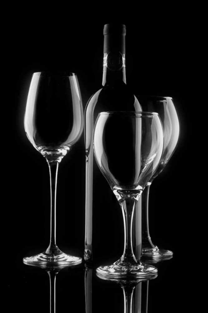 Wine Bottle and Glasses art print by C. Thomas McNemar for $57.95 CAD