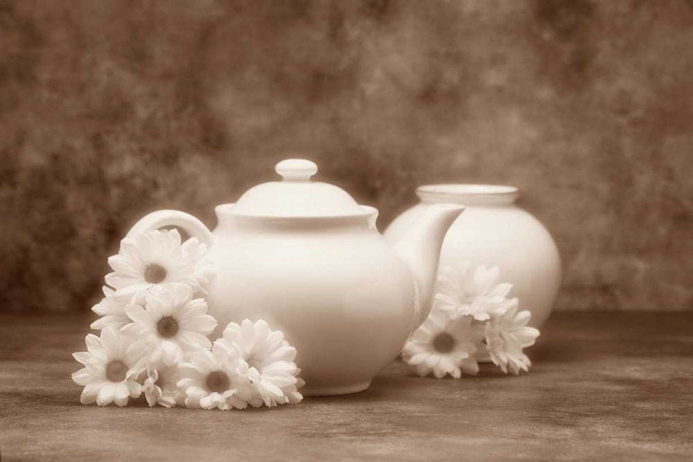 Teapot and Daisies I art print by C. Thomas McNemar for $57.95 CAD