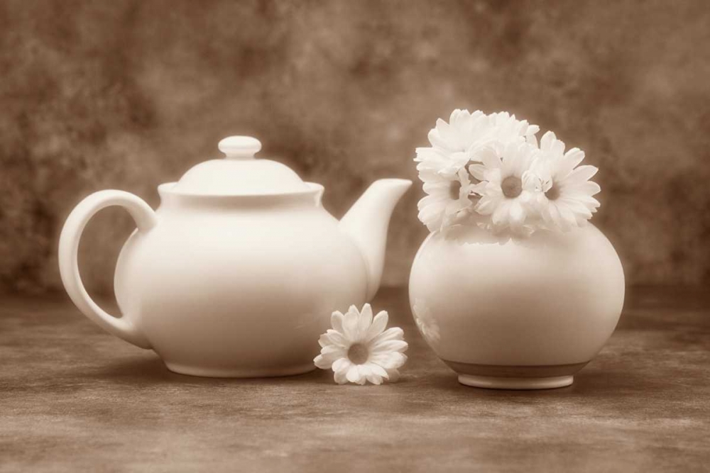 Teapot and Daisies II art print by C. Thomas McNemar for $57.95 CAD