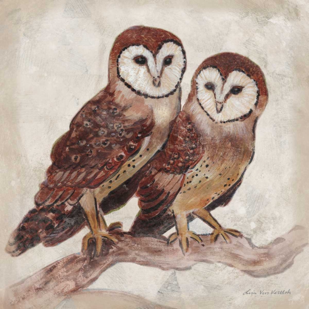 Two Owls II art print by Lisa Ven Vertloh for $57.95 CAD