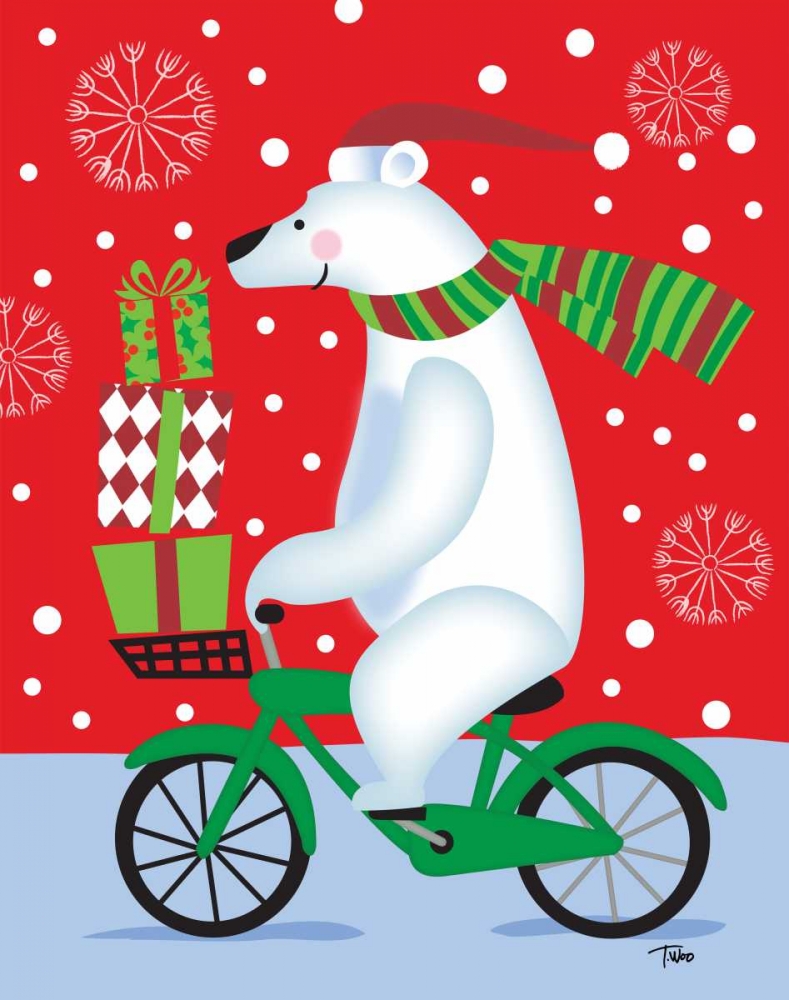 Polar Bear and Bicicle art print by Teresa Woo for $57.95 CAD