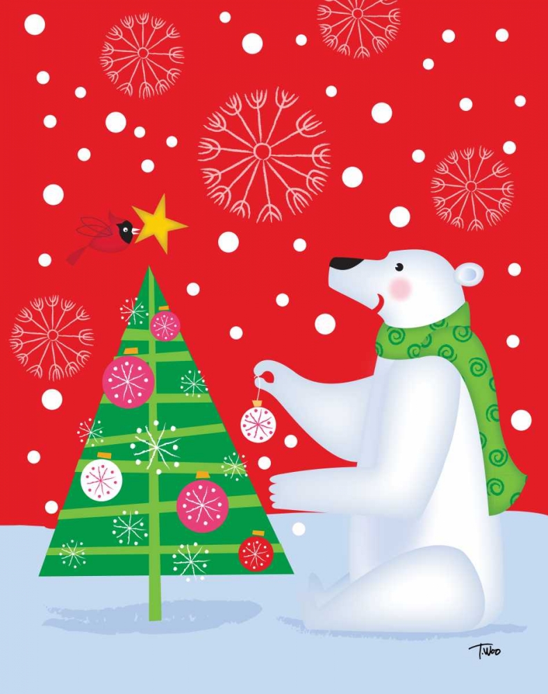 Polar Bear and Tree art print by Teresa Woo for $57.95 CAD