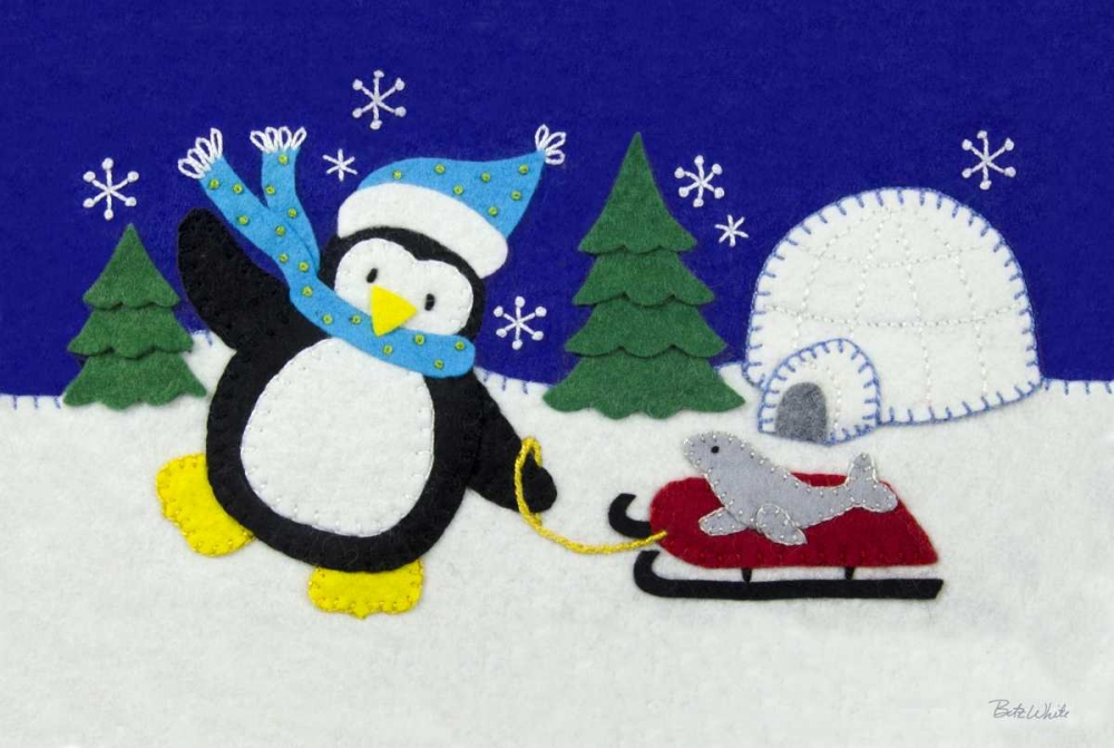 Holiday Penguin art print by Betz White for $57.95 CAD