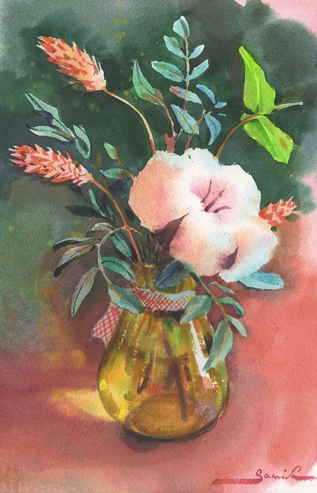 Vase with Flowers art print by Samira Yanushkova for $57.95 CAD