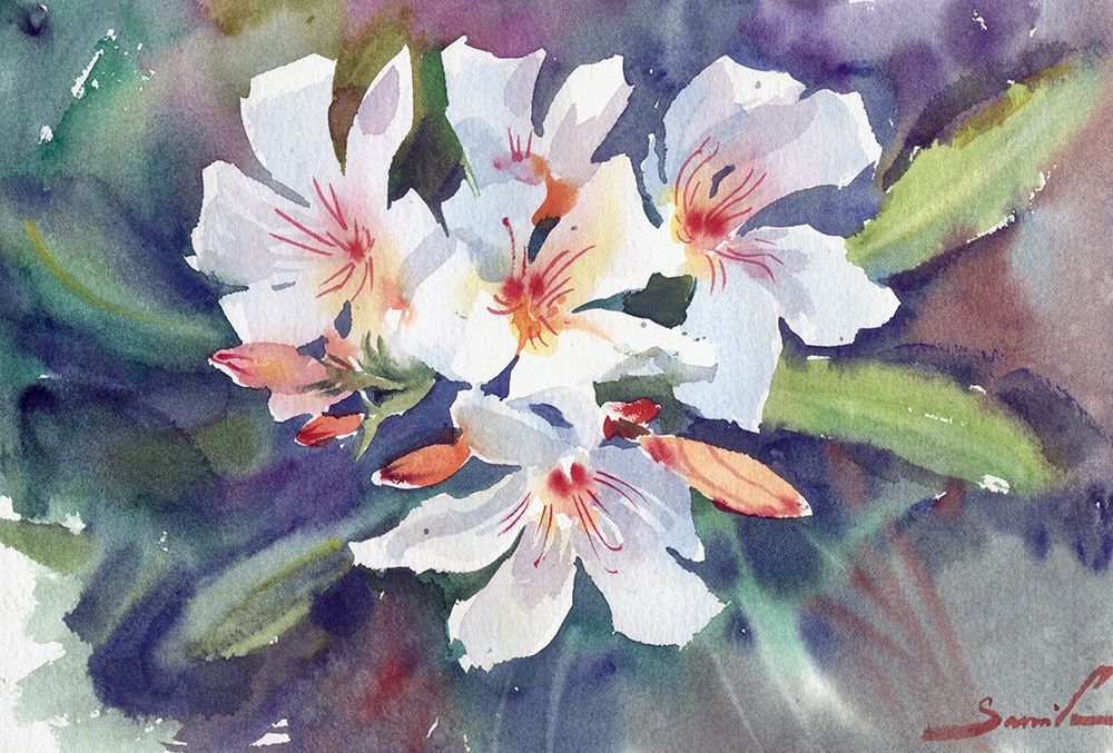 Blooming flowers art print by Samira Yanushkova for $57.95 CAD