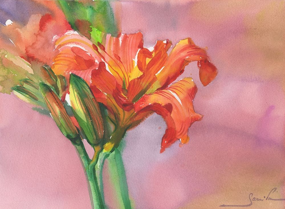Tropical exotic flowers art print by Samira Yanushkova for $57.95 CAD
