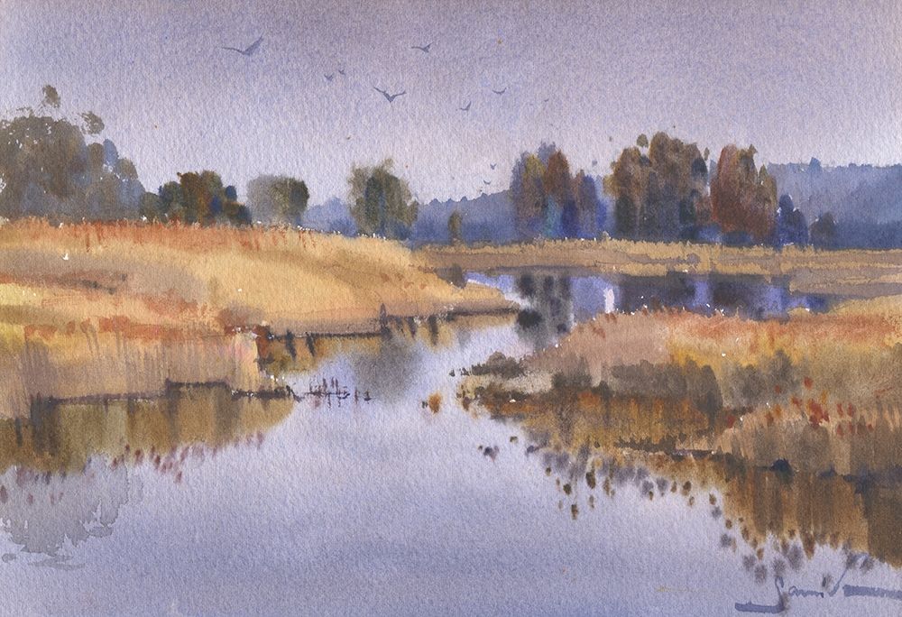 Watercolor landscape painting 2 art print by Samira Yanushkova for $57.95 CAD