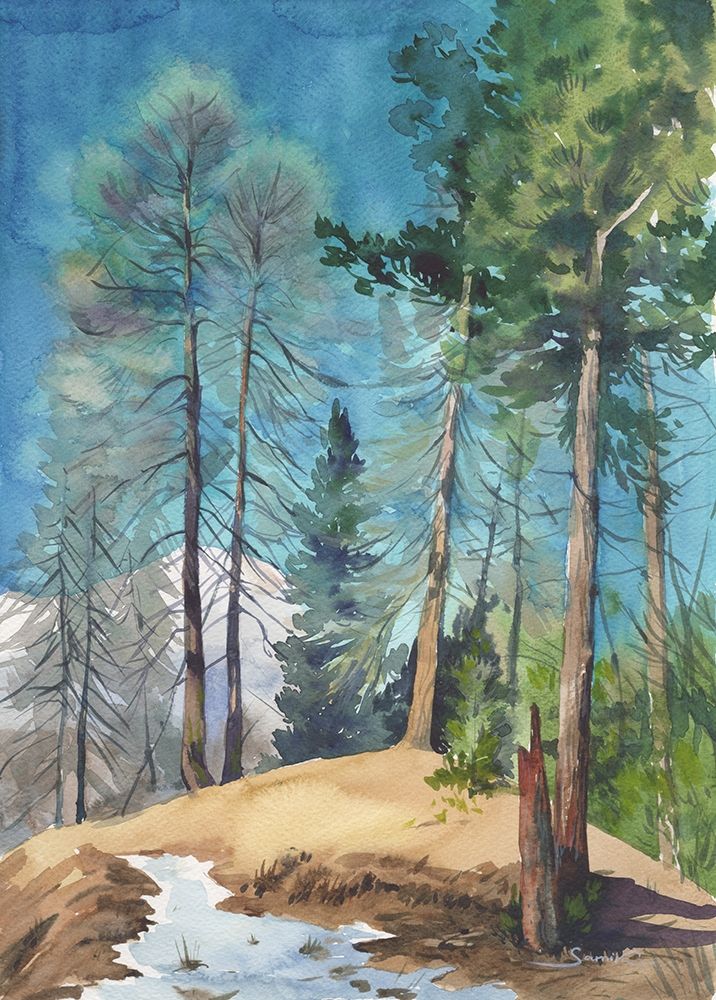 Watercolor landscape painting 20 art print by Samira Yanushkova for $57.95 CAD